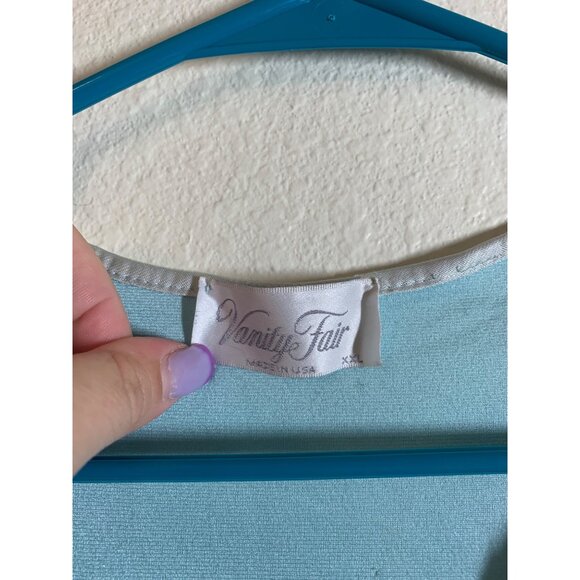 Vintage Vanity Fair Granny Style Felt Robe Blue Womans Size XXL LS10 - Picture 9 of 9